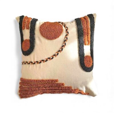 Sofa Pillow - Geometric Pattern in Burnt Orange