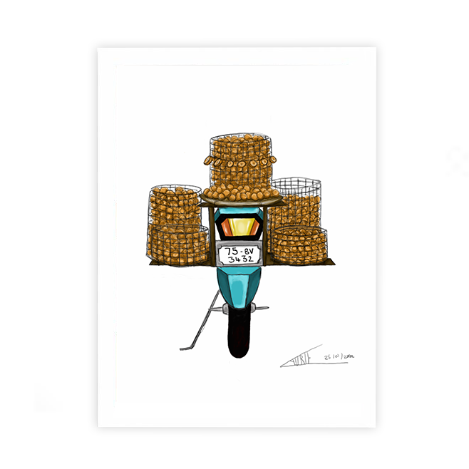postcard - orange bike