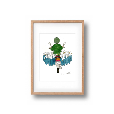 FRAMED 'Duck Bike' Print by Laurie Draws