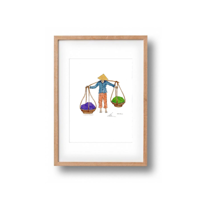 FRAMED 'Fruit Vendor' Print by Laurie Draws