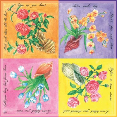 LY VU -  “Grow Greatfully” Silk Carre Scarf