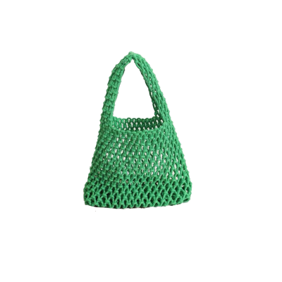 Mini Macrame Hand Bag in Green