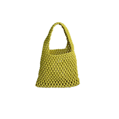 Mini Macrame Hand Bag in Yellow