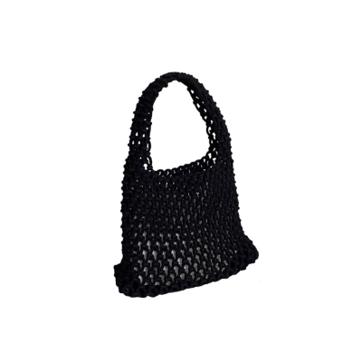 Mini Macrame Hand Bag in Black