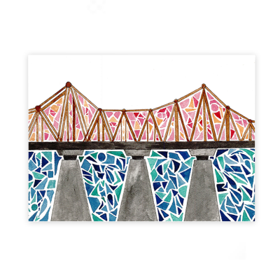 'Long Bien Bridge' Print by Laurie Draws