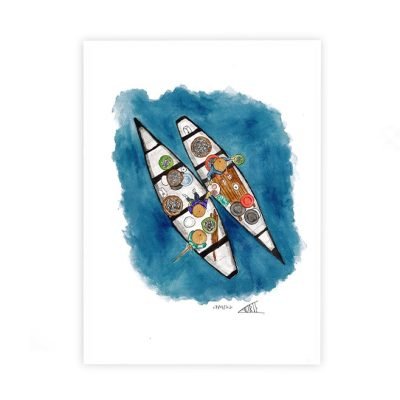 'Boats' Print by Laurie Draws