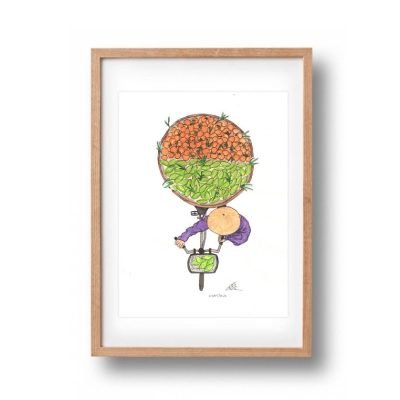 FRAMED 'Fruit Bike' Print by Laurie Draws