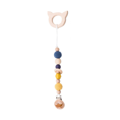 Children's Wooden Pacifier Holder in Cat