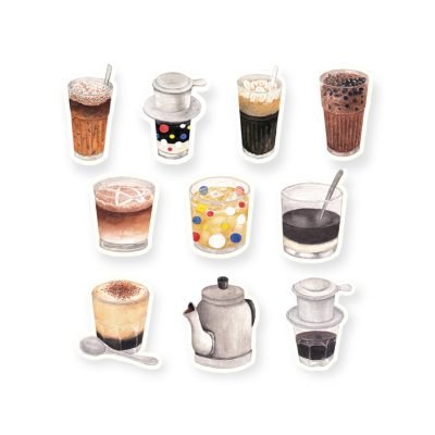 Phanhshi Studio - "Vietnamese Coffee" Diecut Sticker (Pack Of 10)