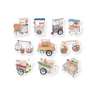 Phanhshi Studio - "Vietnamese Vendors" Diecut Sticker (Pack Of 10)