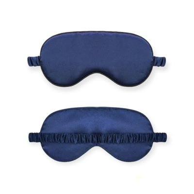 Silk Sleep Mask with Pouch in Navy
