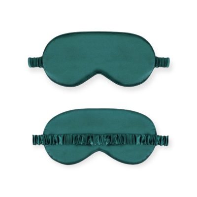 Silk Sleep Mask with Pouch in Teal