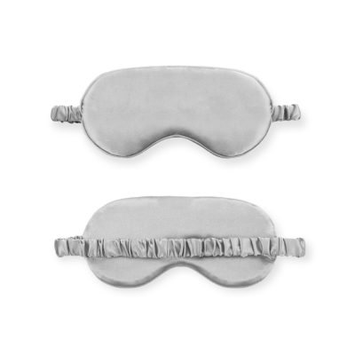 Silk Sleep Mask with Pouch in Silver