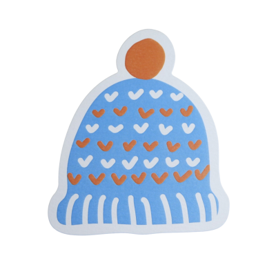 “Blue Beanie” Christmas Postcard by White Rabbit Letter Press