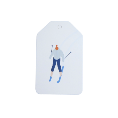 “Skiing” Christmas Gift Tag by White Rabbit Letter Press