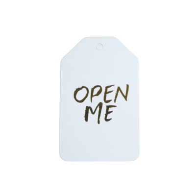 “Open Me” Christmas Gift Tag by White Rabbit Letter Press