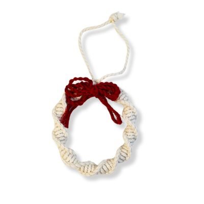 Christmas Ornament - Macrame Wreath in White