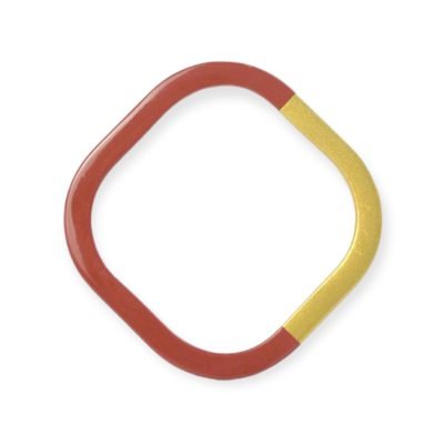 Aziet Saigon Buffalo Horn & Lacquer Square Bracelet in Brick