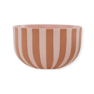 Bat Trang Large Striped Bowl in Pink