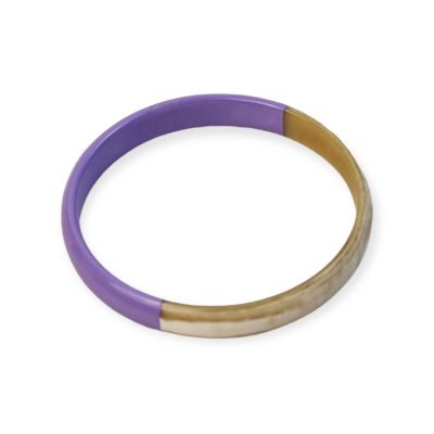 Aziet Saigon Buffalo Horn & Lacquer Small Flat Bracelet in Purple