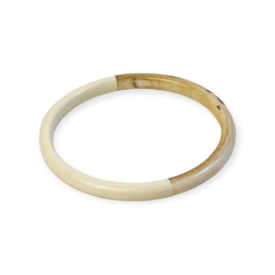 Aziet Saigon Buffalo Horn & Lacquer Round Bracelet in White