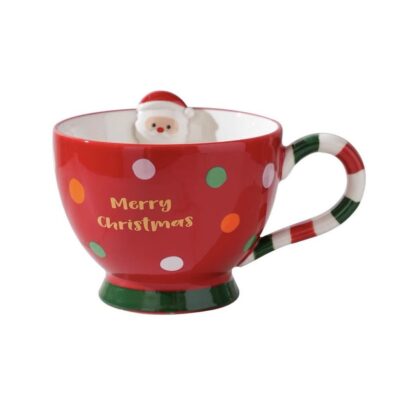 Christmas Mug - Santa Claus in Polka Dot Red