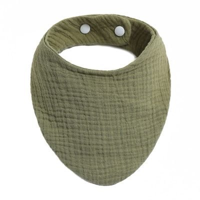 Muslin Bibs for Babies in Army Green