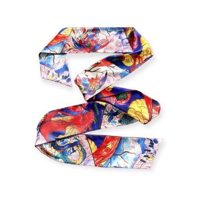 LY VU - “Harmony Of Dragon & Phoenix” Silk Twilly Scarf