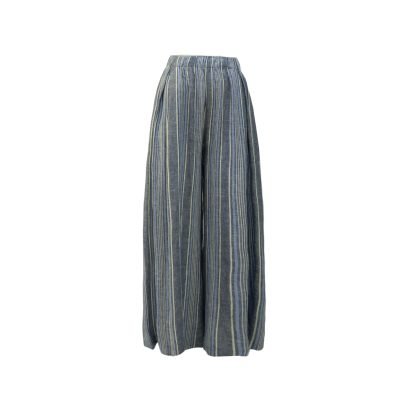 Humanity Hanoi Linen Wide Leg Pants in Stripe Blue