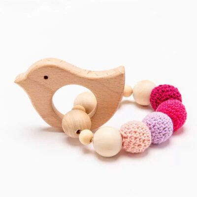 Children’s Crochet Teething Toy in Bird