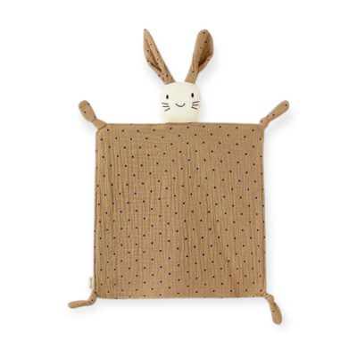 Bunny Muslin Comforter Blanket With Polka Dots Pattern