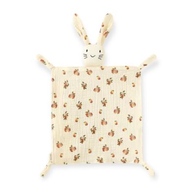 Bunny Muslin Comforter Blanket With Peach Pattern