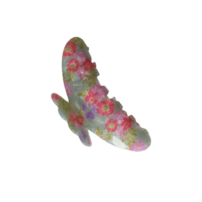 Jelly Hair Claw - Red and Pink Floral