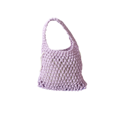 Mini Macrame Hand Bag in Lilac