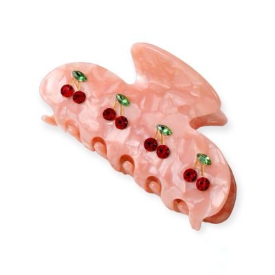 Cherry Hair Claw in Pink