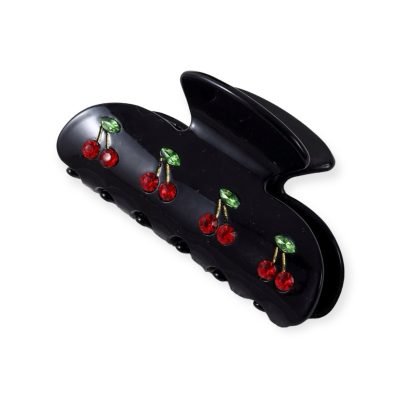 Cherry Hair Claw in Black