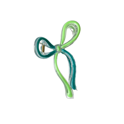 Hair Claw - Bow Shape in Turquoise and Green