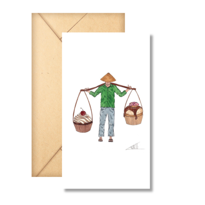 Laurie Draws - 'Cupcake Vendor' Birthday Card