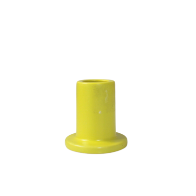 Short Ceramic Candle Holder In Yellow