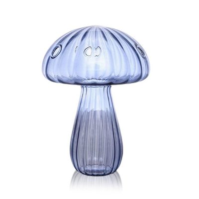 Mushroom Glass Vase in Blue