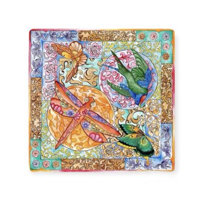 LY VU -  “Enchanting East No.1” Silk Carre Scarf