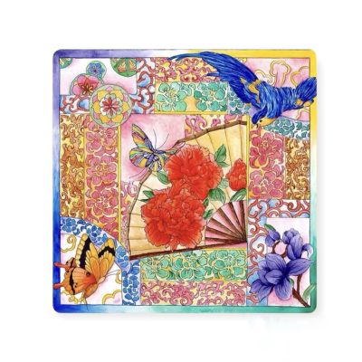 LY VU -  “Enchanting East No.2” Silk Carre Scarf