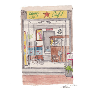 Laurie Draws - 'Coffee Shop' Postcard