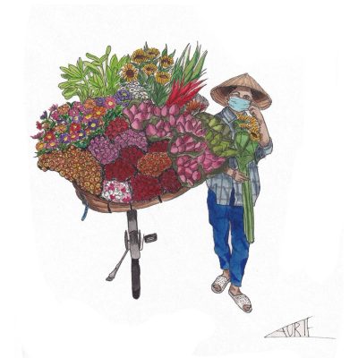 Laurie Draws - 'Flower Lady 3' Postcard