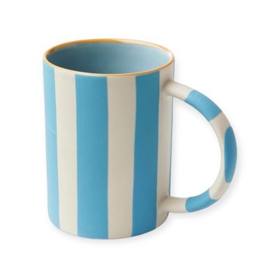 Bat Trang Ceramic Striped Mug in Blue
