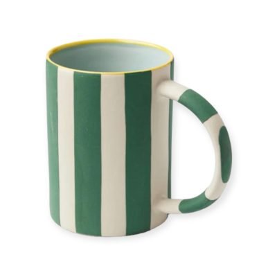 Bat Trang Ceramic Striped Mug in Green