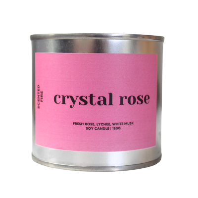 Scented Fire - "Crystal Rose" Scented Candle