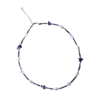 Miya - Colorful Necklace Purple Amethyst