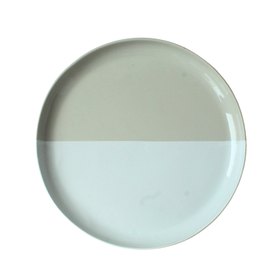 Bat Trang Ceramic MEDIUM Two Tone Plate In Beige