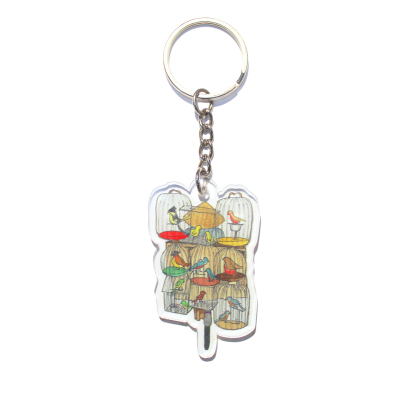 Laurie Draws - "Bird Bike" Keychain